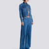 Giacca corta in denim slavato Giacca corta in denim slavato