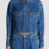 Giacca corta in denim slavato Giacca corta in denim slavato