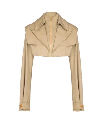 Giacca corta in gabardine