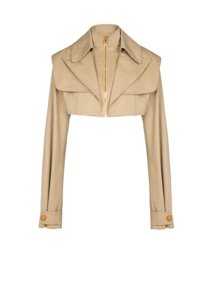 Giacca corta in gabardine