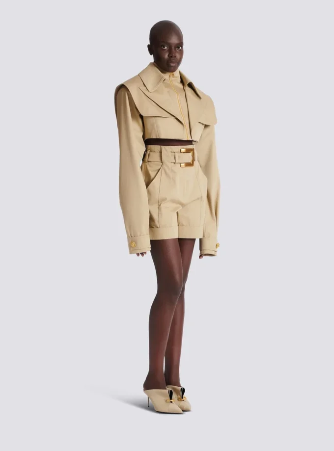 Giacca corta in gabardine