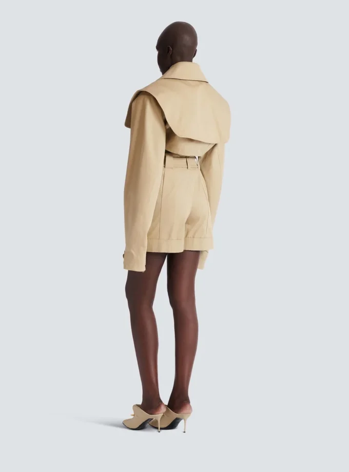 Giacca corta in gabardine