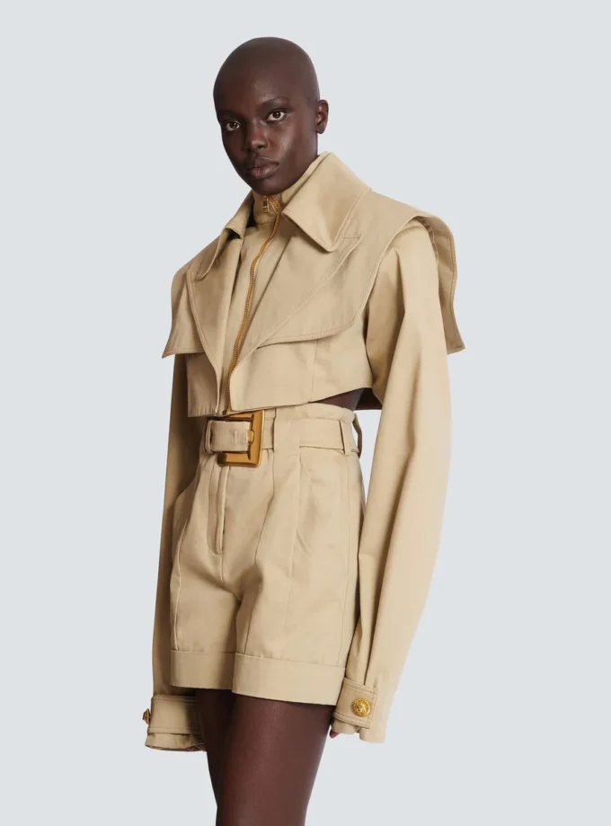 Giacca corta in gabardine