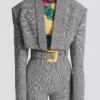 Giacca corta in jacquard Principe di Galles Giacca corta in jacquard Principe di Galles