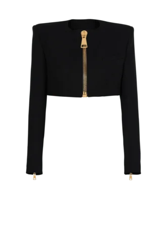 Giacca corta in lana grain de poudre