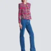 Giacca corta in tweed a quadri glitterato Giacca corta in tweed a quadri glitterato