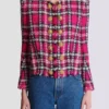 Giacca corta in tweed a quadri glitterato Giacca corta in tweed a quadri glitterato
