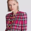 Giacca corta in tweed a quadri glitterato Giacca corta in tweed a quadri glitterato