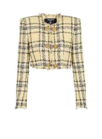 Giacca corta in tweed glitterato