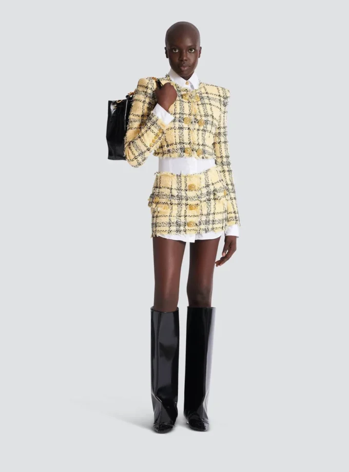 Giacca corta in tweed glitterato Giacca corta in tweed glitterato