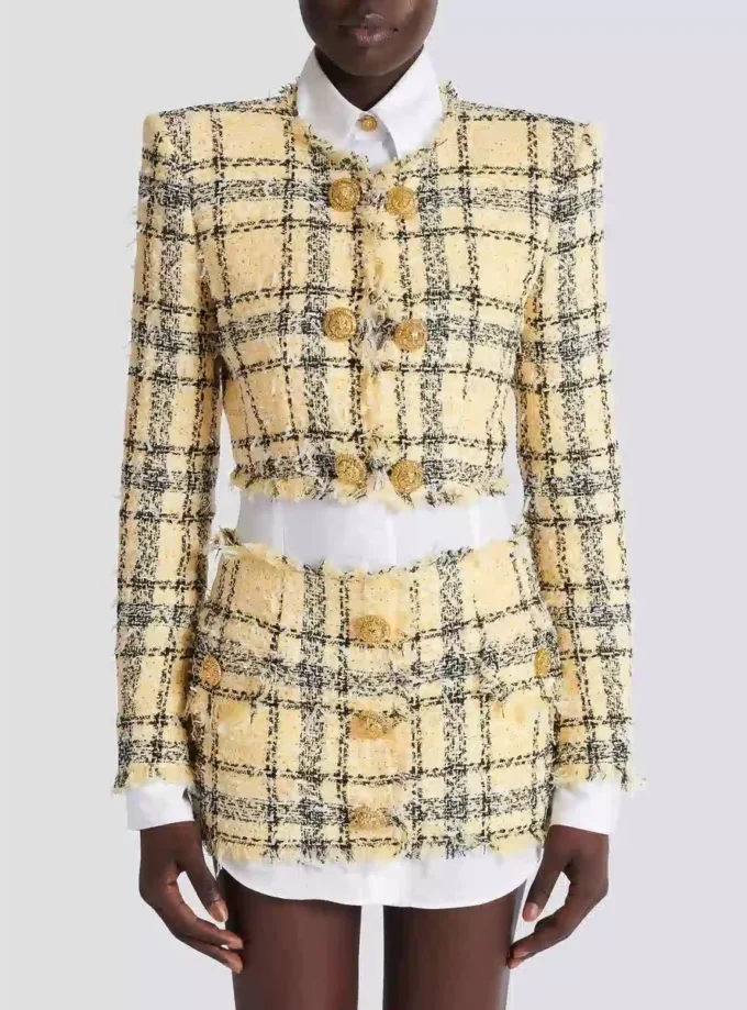 Giacca corta in tweed glitterato Giacca corta in tweed glitterato