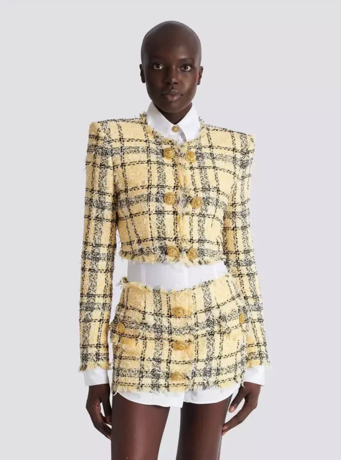 Giacca corta in tweed glitterato Giacca corta in tweed glitterato