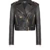 Giacca da motociclista in pelle con zip Giacca da motociclista in pelle con zip