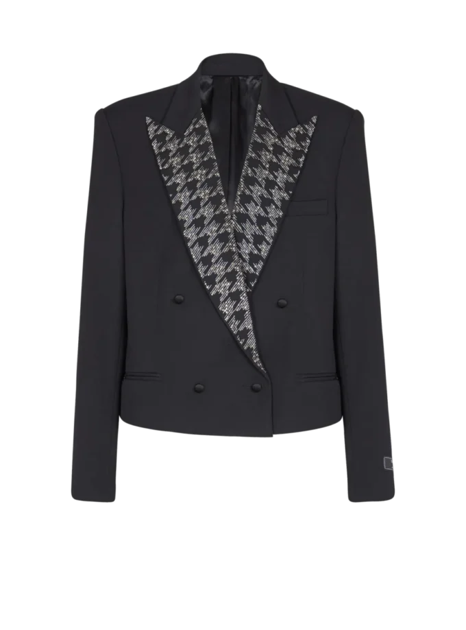 Giacca Grain de poudre con cristalli Giacca Grain de poudre con cristalli
