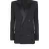 Giacca Grain de poudre con revers in raso Giacca Grain de poudre con revers in raso