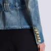 Giacca in denim con cintura e 1 bottone Giacca in denim con cintura e 1 bottone