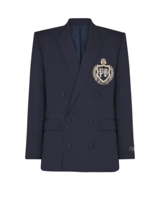 Giacca in lana con patch in cristallo