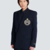 Giacca in lana con patch in cristallo