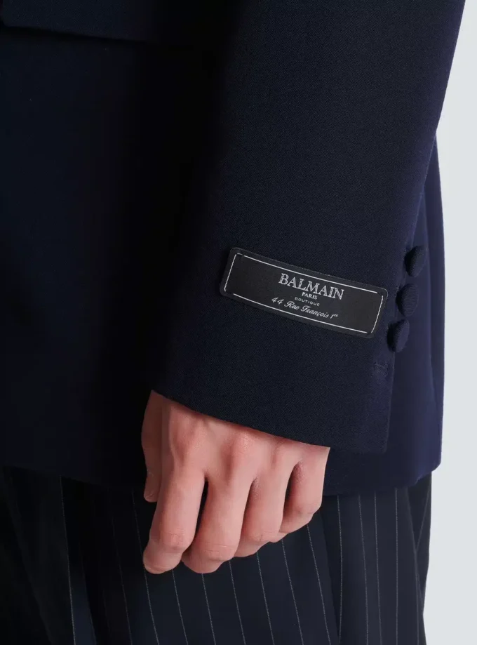 Giacca in lana con patch in cristallo