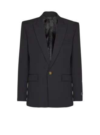 Giacca in lana Grain de poudre con 1 bottone Giacca in lana Grain de poudre con 1 bottone