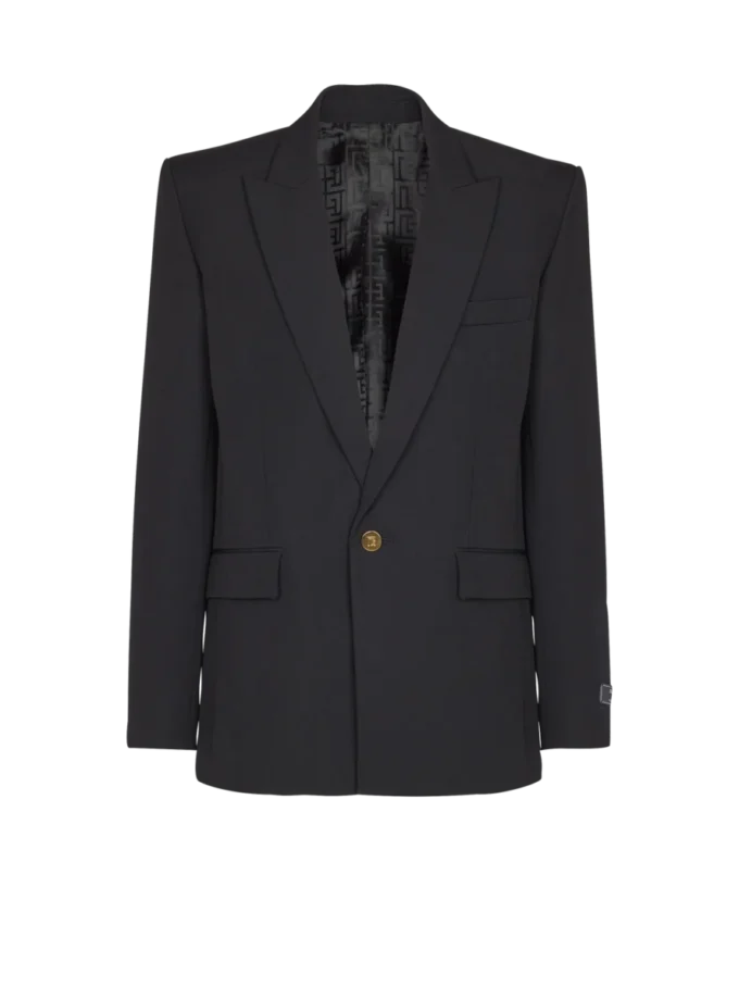 Giacca in lana Grain de poudre con 1 bottone Giacca in lana Grain de poudre con 1 bottone