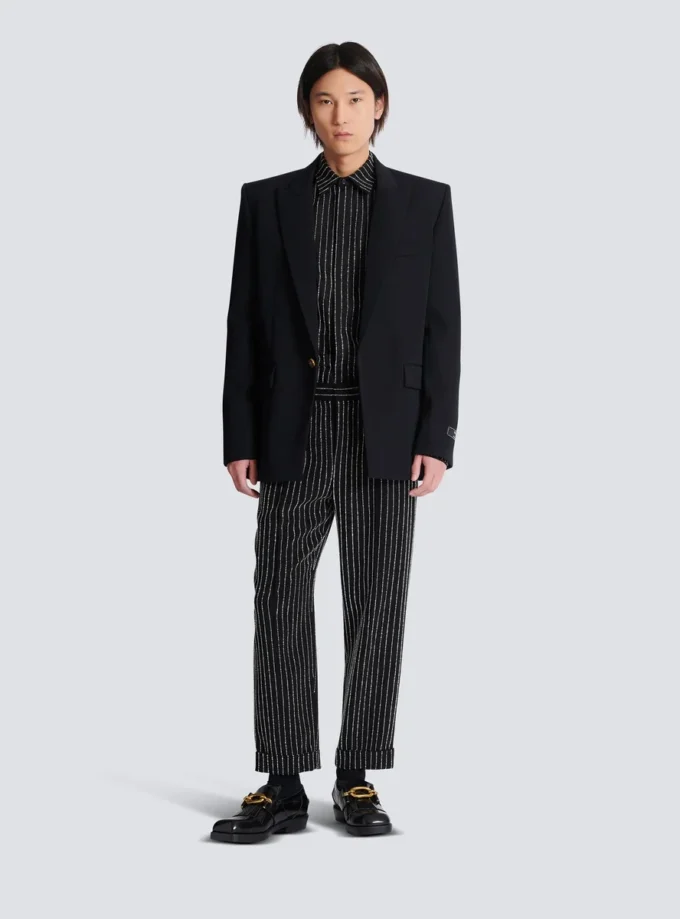Giacca in lana Grain de poudre con 1 bottone Giacca in lana Grain de poudre con 1 bottone