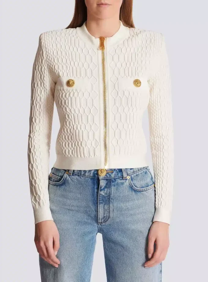 Giacca in maglia coccodrillo