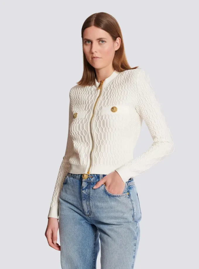 Giacca in maglia coccodrillo