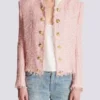 Giacca in tweed con paillettes da bordo a bordo Giacca in tweed con paillettes da bordo a bordo