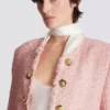 Giacca in tweed con paillettes da bordo a bordo Giacca in tweed con paillettes da bordo a bordo