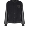 Giacca in tweed universitario e ecopelle Giacca in tweed universitario e ecopelle