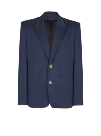 Giacca in twill di cotone con 2 bottoni Giacca in twill di cotone con 2 bottoni