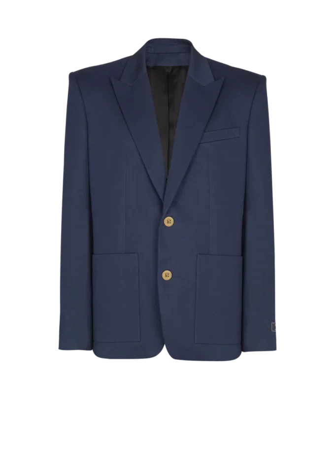 Giacca in twill di cotone con 2 bottoni