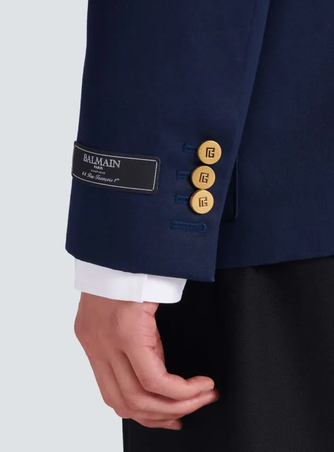 Giacca in twill di cotone con 2 bottoni
