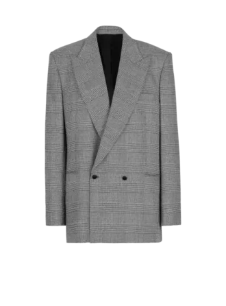 Giacca oversize in jacquard Principe di Galles