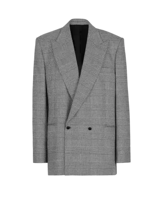 Giacca oversize in jacquard Principe di Galles
