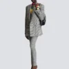 Giacca oversize in jacquard Principe di Galles