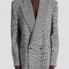 Giacca oversize in jacquard Principe di Galles
