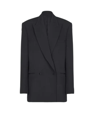 Giacca oversize in pelle martellata