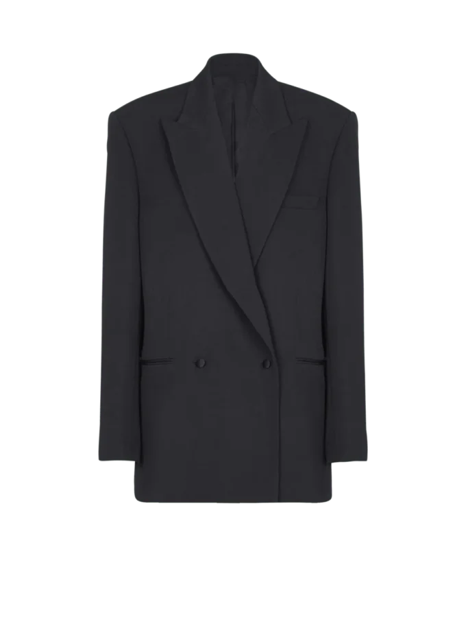 Giacca oversize in pelle martellata Giacca oversize in pelle martellata