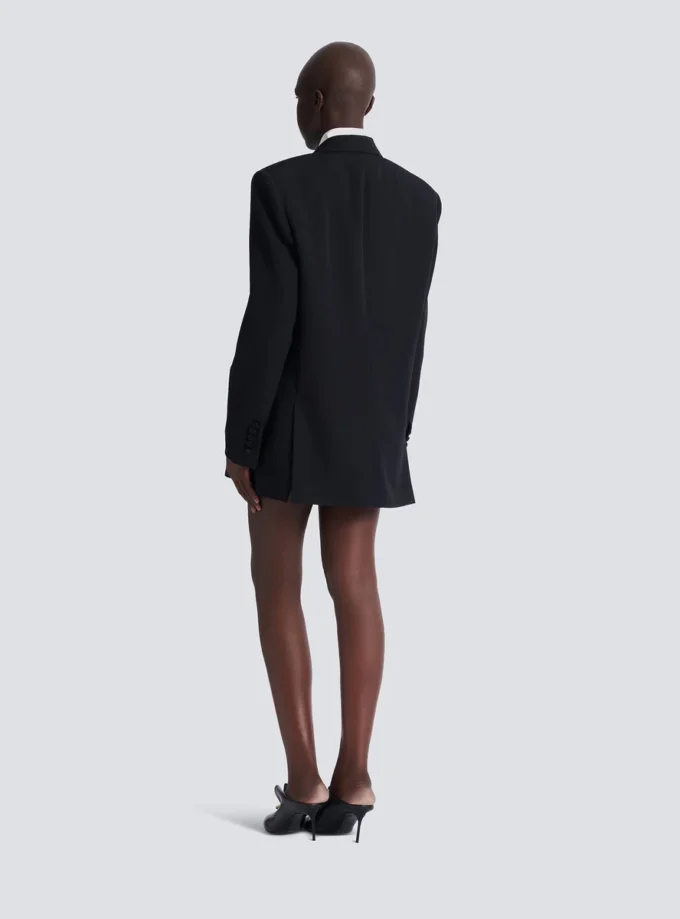 Giacca oversize in pelle martellata Giacca oversize in pelle martellata