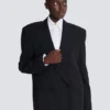 Giacca oversize in pelle martellata Giacca oversize in pelle martellata