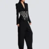 Giacca slim fit ricamata grain de poudre Giacca slim fit ricamata grain de poudre