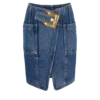 Gonna corta in denim con cintura Gonna corta in denim con cintura