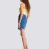 Gonna corta in denim con cintura Gonna corta in denim con cintura