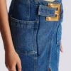 Gonna corta in denim con cintura Gonna corta in denim con cintura