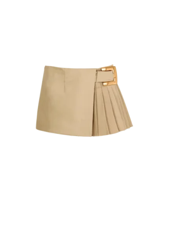 gonna corta in gabardine con dettaglio cintura 1 330x446 - Gonna corta in gabardine con dettaglio cintura