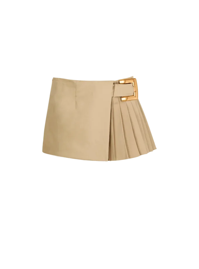 Gonna corta in gabardine con dettaglio cintura Gonna corta in gabardine con dettaglio cintura
