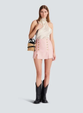 Gonna corta in tweed con paillettes