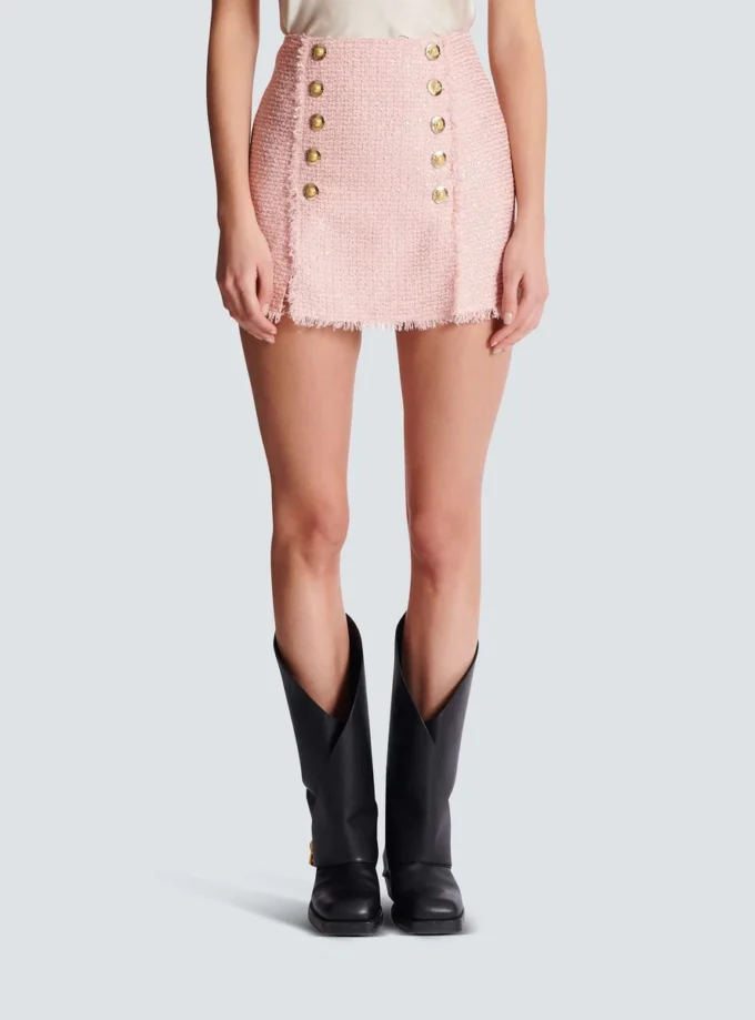Gonna corta in tweed con paillettes Gonna corta in tweed con paillettes